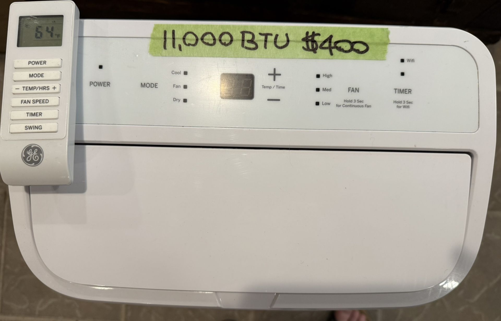 Energy star certified Wifi GE 11,000 BTU portable air conditioner