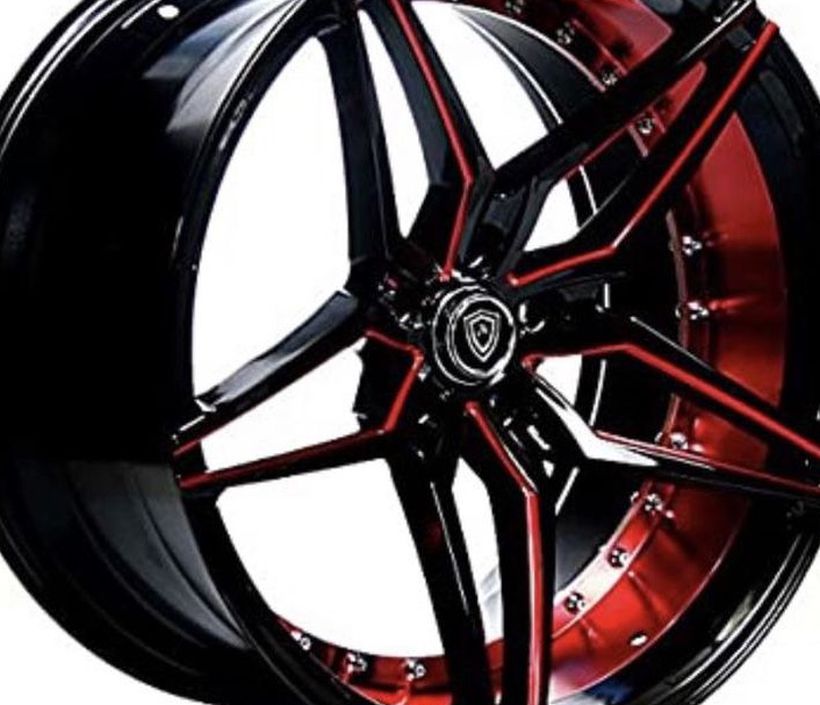 20 inch Black and red Rims