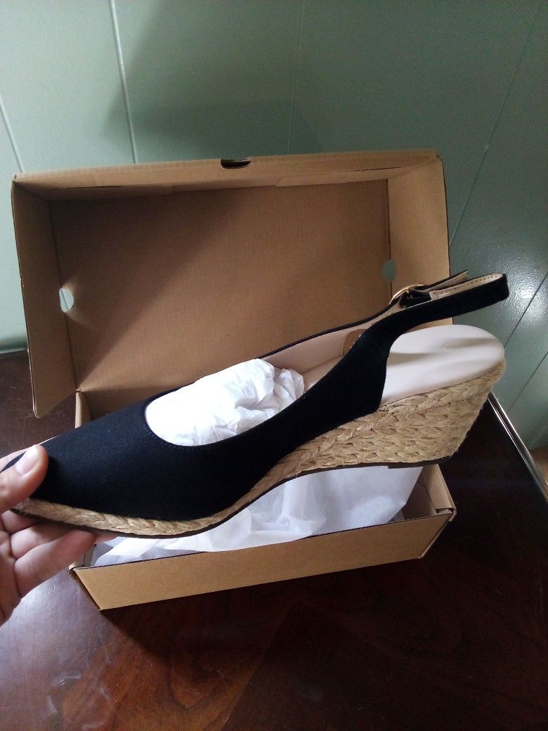 Black Wedge Heels Brand New