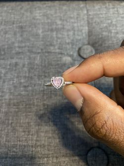 Pandora Silver Ring Pink Pendant