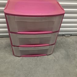 Pink Plastic Storage Drawers 
