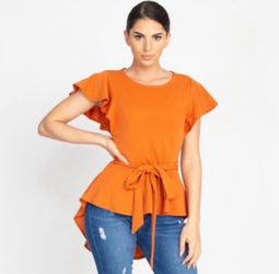 Small orange peplum top