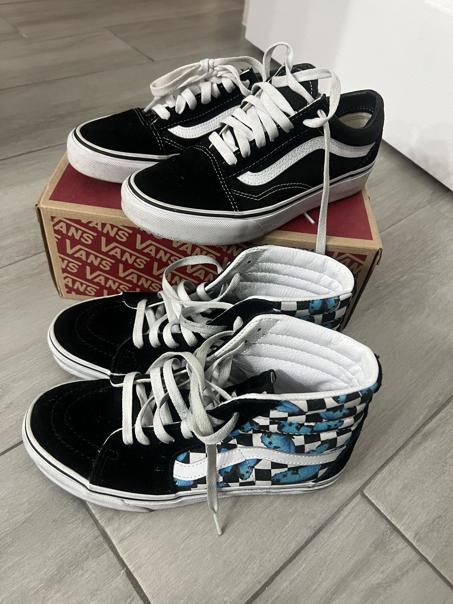 Two Pair Pairs Of Vans $45