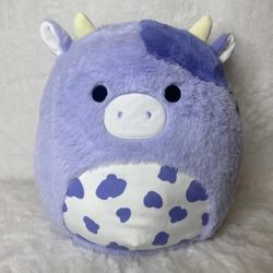 Squishmallows 16 inch Bubba the Purple Cow Fuzzamallow NEW 2023 Kellytoy plush