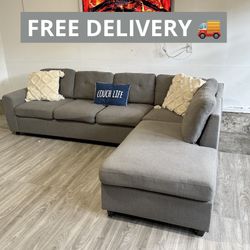 Large Gray Sectional Couch 🛋️- FREE DELIVERY 🚚 
