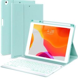 iPad 7th/8th/9th Generation Case with Keyboard 10.2-inch 2019/2020/2021, iPad Air 3rd/Pro 10.5-inch 2017 Compatible