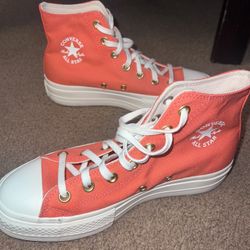 $40- New Womans Converse, Coral, Size 8