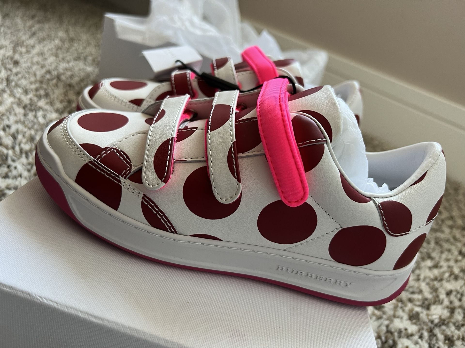 NEW AUTHENTIC BURBERRY KIDS SNEAKERS SIZE 1 And 2 -$109 Each