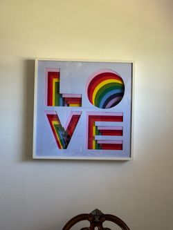 Rainbow Pride Love Wall Art 30” x 30”