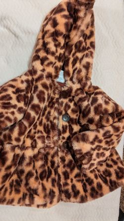 Toddler Girl Furry Leopard Coat