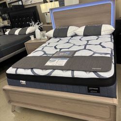 Queen Bedframe, Dresser, Mirror And Nightstand 