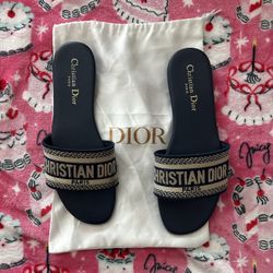 Christian Dior Deep Blue Slides $100 **READ DESCRIPTION**