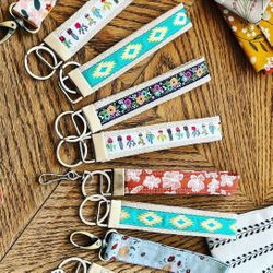 Assorted key ring wristlet