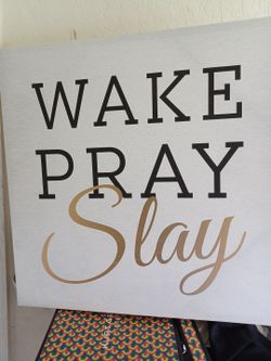 Wake Pray Slay Canvas Wall Art