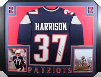 Rodney Harrison Signed Framed Jersey Authenticated