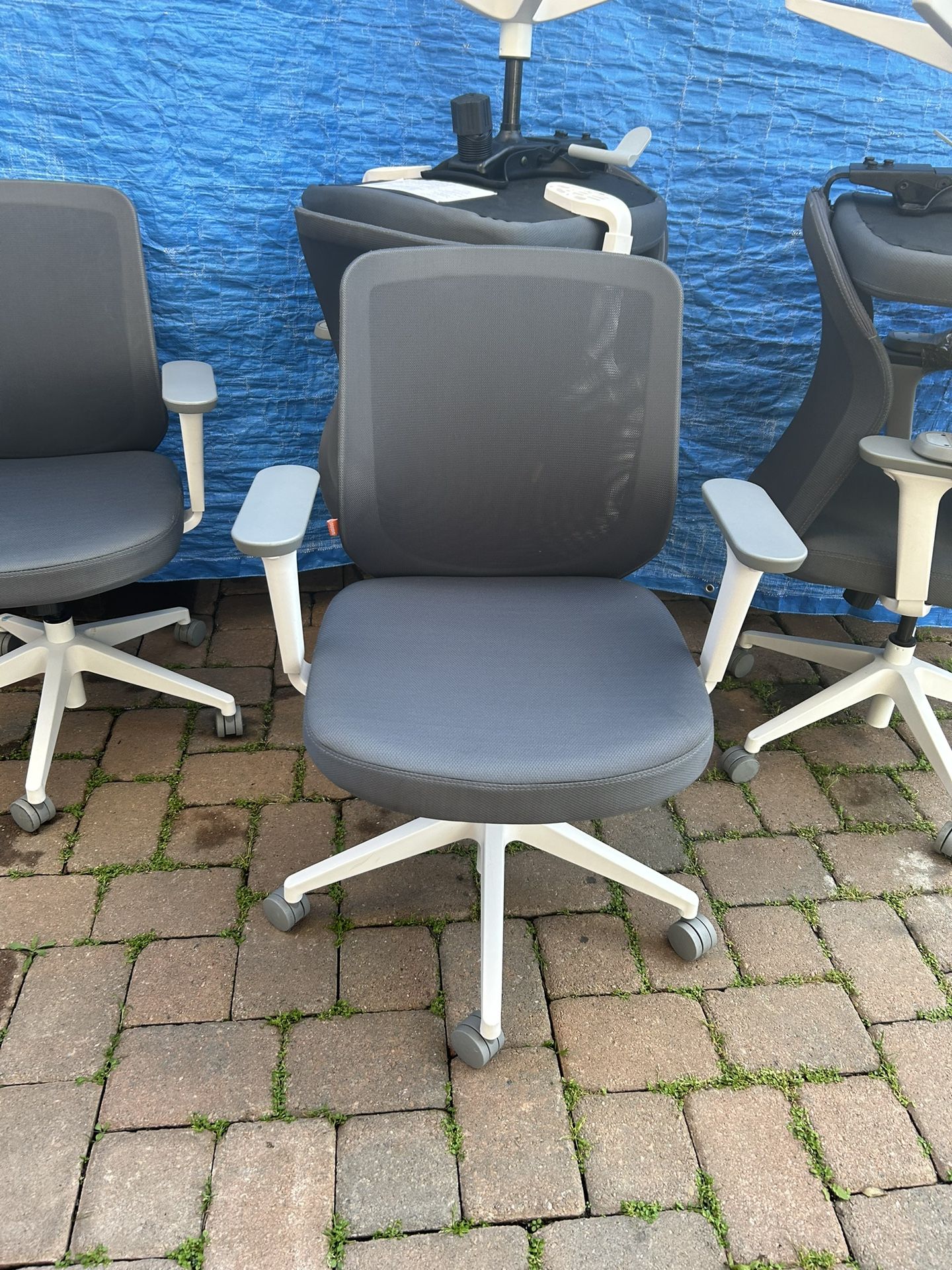 12 Poppin adjustable office chairs in excellent condition $39.  Each