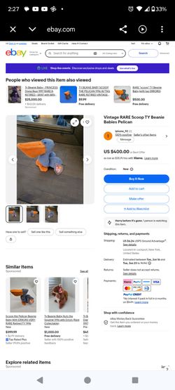 Original scoop retired Bennie baby