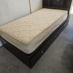 Black Twin Bed With 2 Drawers