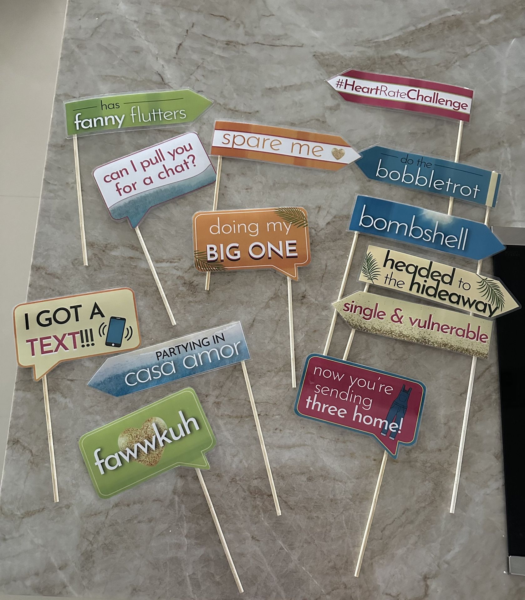 Love Island Photo Booth Props