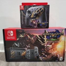 MONSTER HUNTER RISE SWITCH CONSOLE W/ LIMITED EDITION PRO CONTROLLER