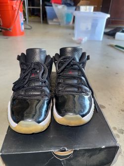 Air Jordan 11 Retro Low “72-10” (AV2187-001) – Size 8Y – Black/White – With Original Box