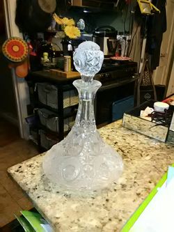 Brilliant cut ship decanter
