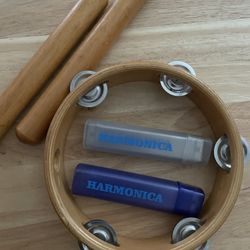 Tambourine, Harmonica And Sticks