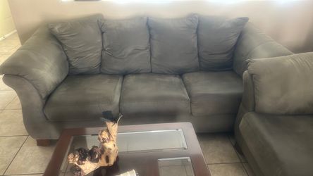Sage Green Microfiber 2 Seat Sofa