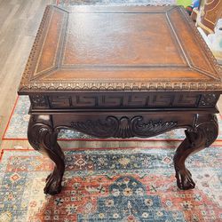 Georges Amazing Antique Table With Leather On top