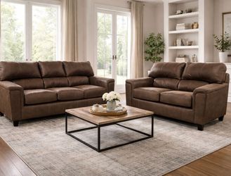 NEW EXPEDITION, JAVA, TWO-PIECE SOFA AND LOVESEAT SET WITH FREE DELIVERY PAY UPON ARRIVAL