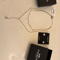 Coach necklace and earring set