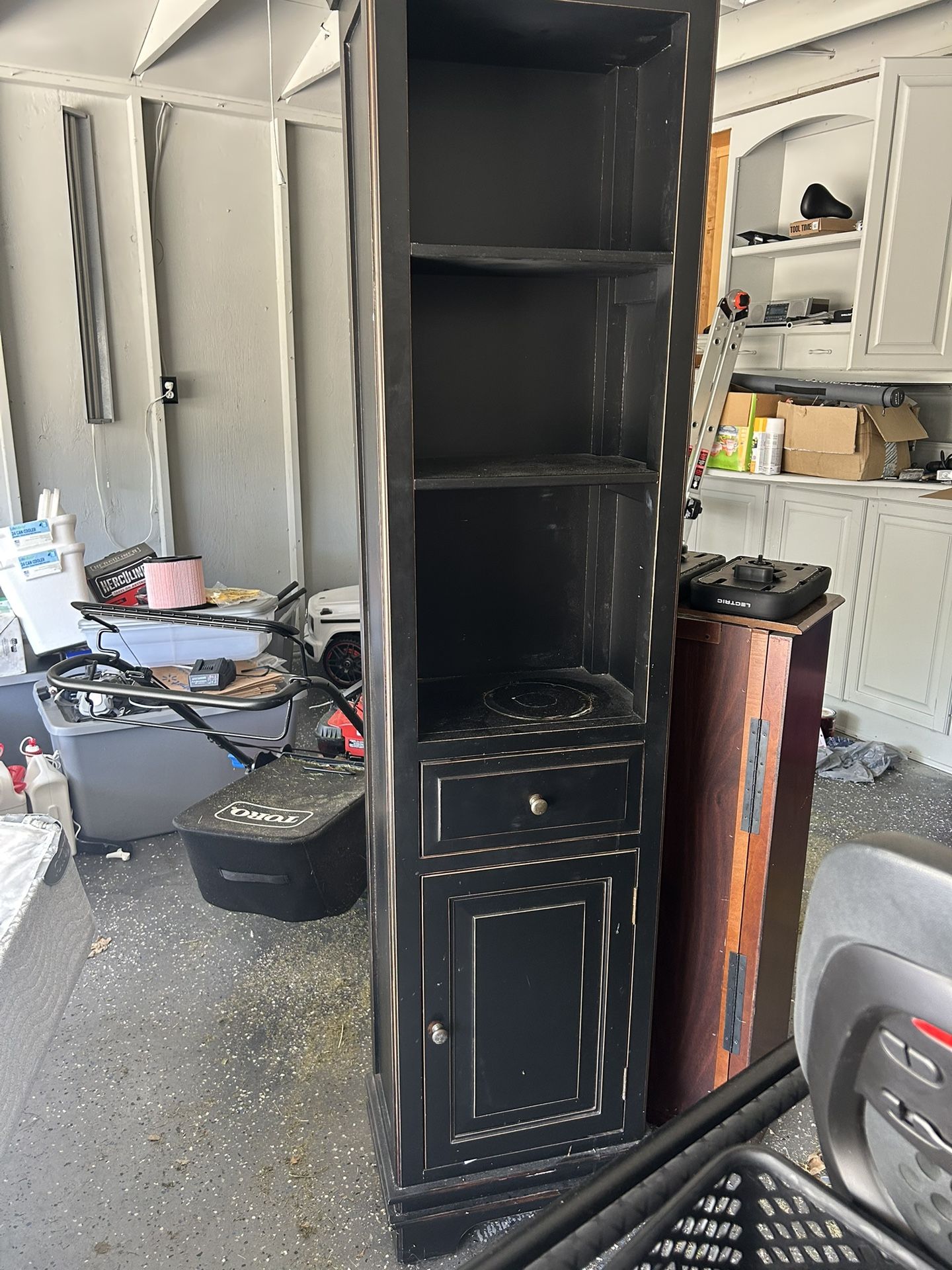 Black Cabinet With Shelves & Door