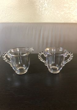 Imperial Candlewick Clear Sugar and Creamer Set - Vintage