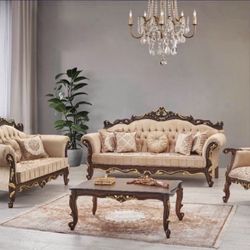 New Classic Luxury Living Room Sofa Set 3pc - Delivery And Financing Available 
