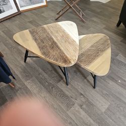 Living Spaces Real Wood Coffee Table Set