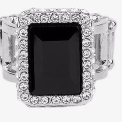 Glamorously Glitzy Black Ring 