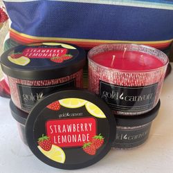 4 Strawberry 🍓 Lemonade New Gold Canyon Candle 10oz~3 Wick