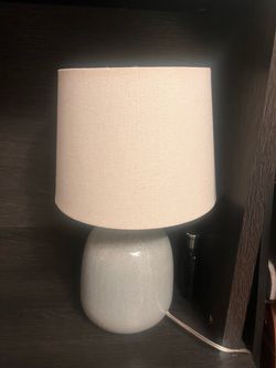 Neutral Ceramic Table Lamp with Fabric Shade