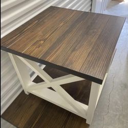 Farmhouse Coffee Table and End Tables  made of wood.