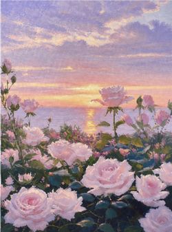 sunset coastal landscape wall Mural 105 X 157