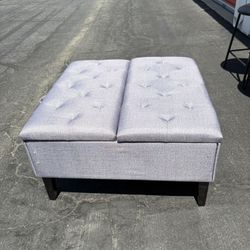 Gray Storage Ottoman For Living Room Or Bedroom