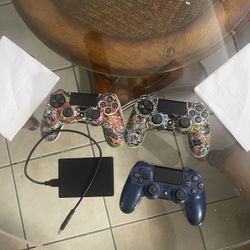 PS4 Controllers And 2 TB External Hard Drive