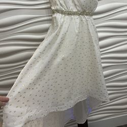 Gold & White Girls Dress