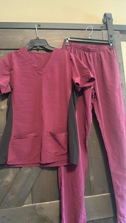 Berry Pink Scrub Set Top and Pants