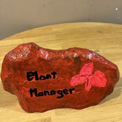 Hand Painted Plant Manager Rock 