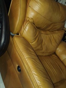 Electric Recliner Brown Leather