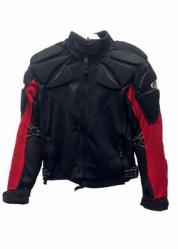🏍️ Motorcycle or Mountain Bike 🚴♂️Protective Riding Jacket – Black & Red - Size M