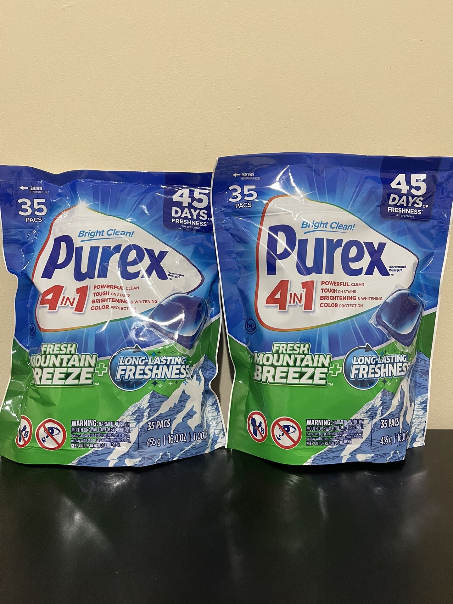 2pack 2 Pack Of 35 Pcs Purex 4-in-1 Laundry Detergent, Mountain Breeze 