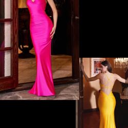 New With Tags Size 8 Hot Pink Prom Dress $155