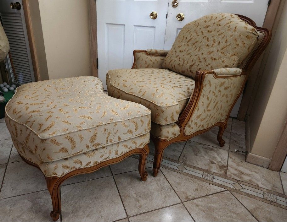 Beautiful Custom Hancock And Moore Bergere Chair And Ottoman From  Richard Honquest- Like New 